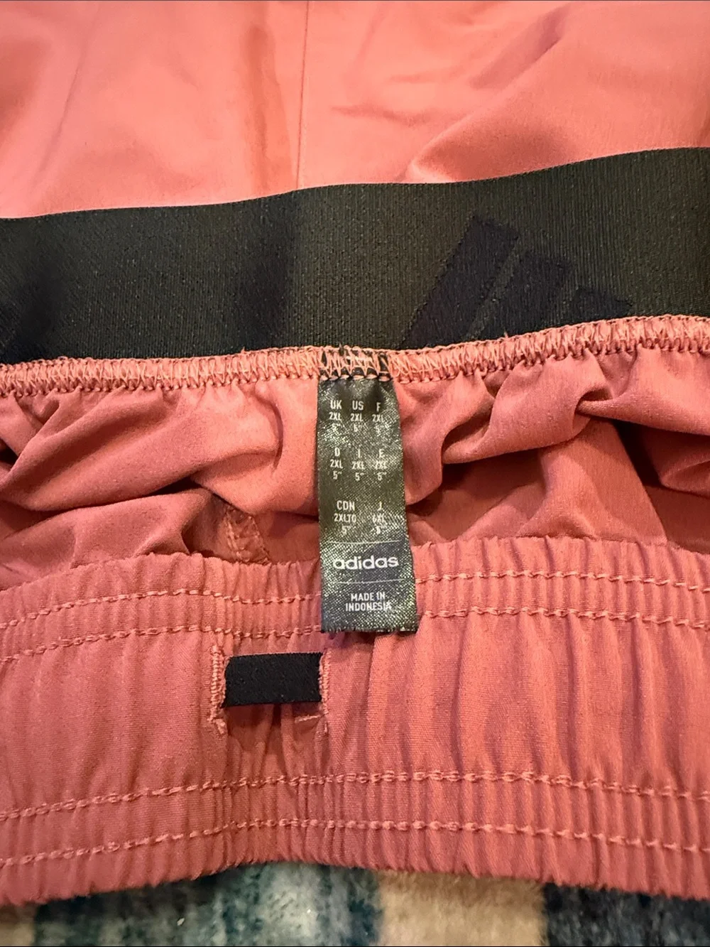 adidas Mauve Athletic Shorts with Black Waistband